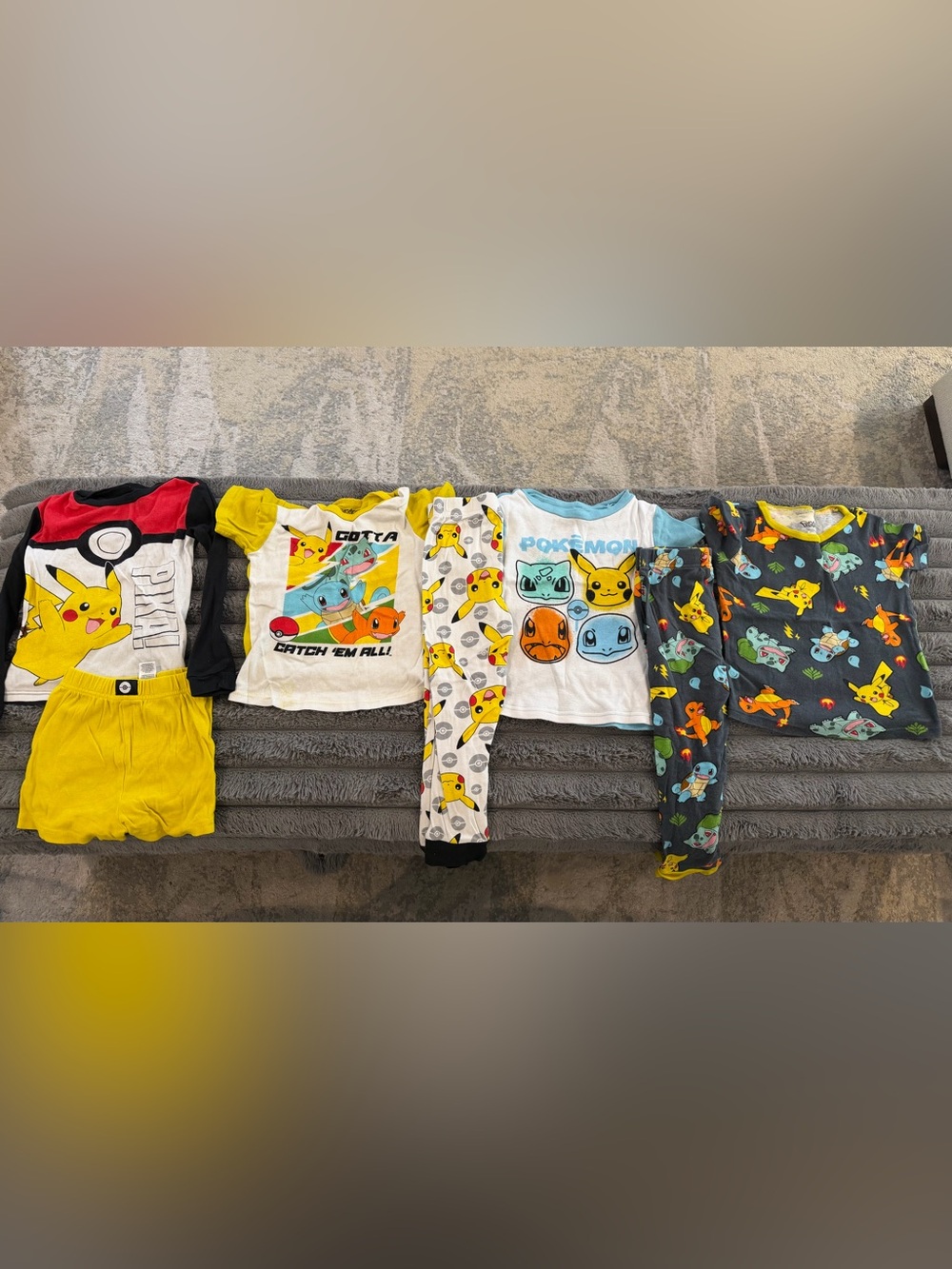 Pokémon Kids Pajama & Tee Set with Pikachu (Yellow, White, Black, Blue)